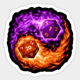 D20 Yin Yang Sticker